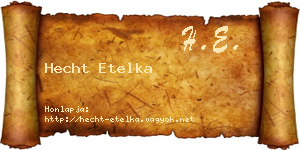 Hecht Etelka névjegykártya